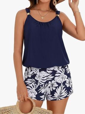 NWT Hanna Nikole Romper One Piece Swimsuits Short Boyleg Bathing Suit XL